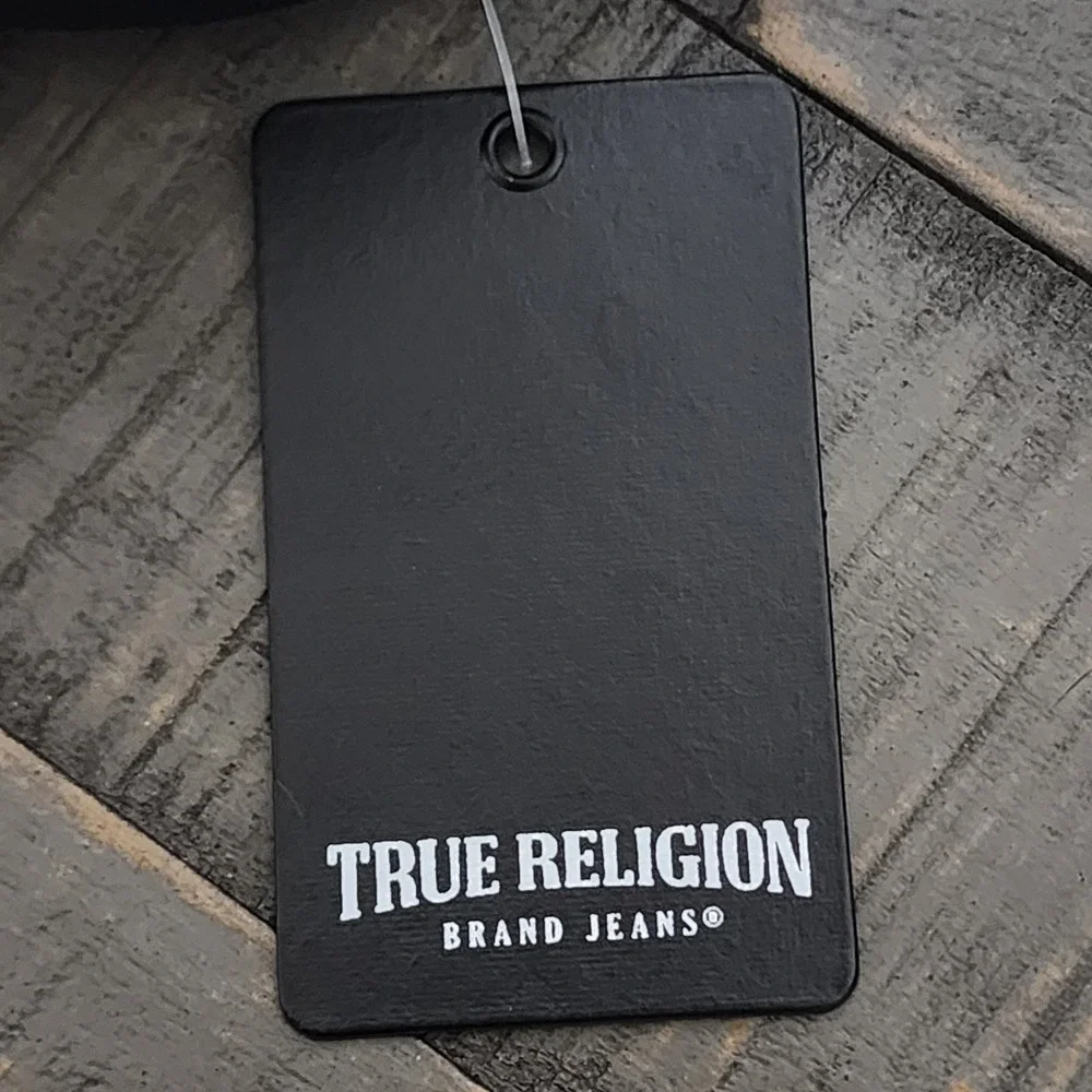 True Religion Brand Jeans Buddha Foil Hat Adult Black Adjustable Buckle Snap Cap